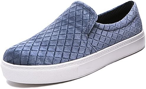 TONGPU Women's Comfortable Slip Ons Loafer Shoes For Ladies Blue US8