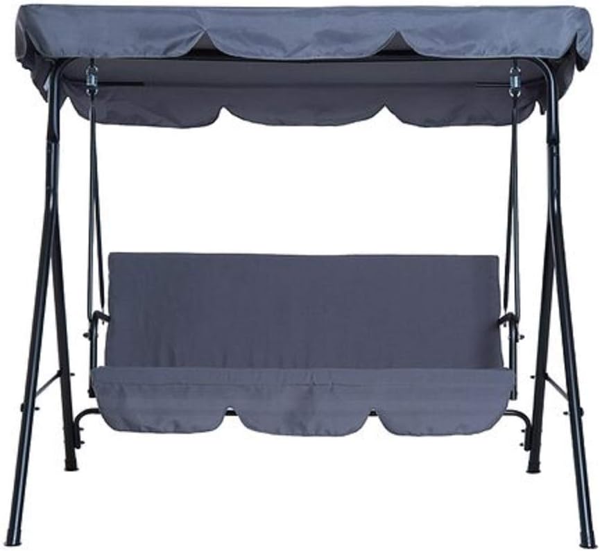 Swing Seat Outdoor Garden Hammock with waterproof polyester cloth (Material: Steel pipe, polyester, oxford cloth, cotton) (Grey)
