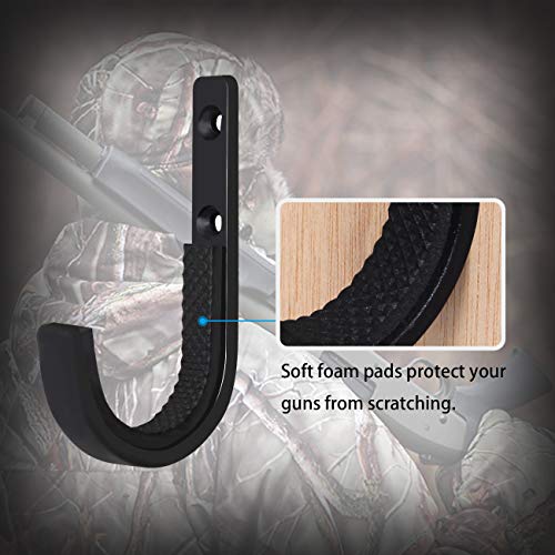 Mind and Action Horizontal Metal Gun Rack and Shotgun Hooks Rifle