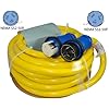 Conntek-50-Amp-125250-Volt-Marine-Shore-Power-Extension-4-Wires-Cord-with-Threaded-Ring-Yellow-50-Feet