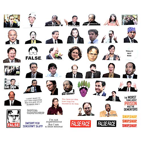 The Office Themed Stickers for Laptop, 112 Pcs Waterproof Vinyl Stickers for Hydro Flask, Luggage, Skateboard, Water Bottle, Scrapbooks, Funny Aesthetic Stickers for Teens, Adult