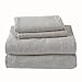 Cotton Jersey Knit Queen Sheet Set - Ultra-Soft, Stretchy, Heathered Melange Light Grey Bed Sheets - Cozy, Soft T-Shirt Sheet & Pillowcase Set
