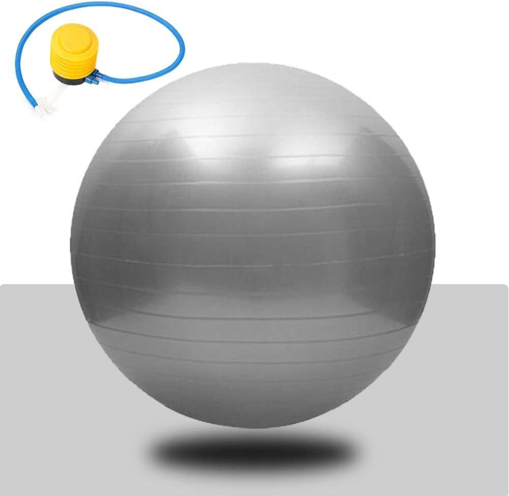Mangnolia Exercise Ball, 55CM Anti-burst Anti-slip Yoga Ball with Foot Air Pump for Pregnancy, Balance, Pilates or Birthing Therapy. Swiss Ball Used in at Home, Gym or Office