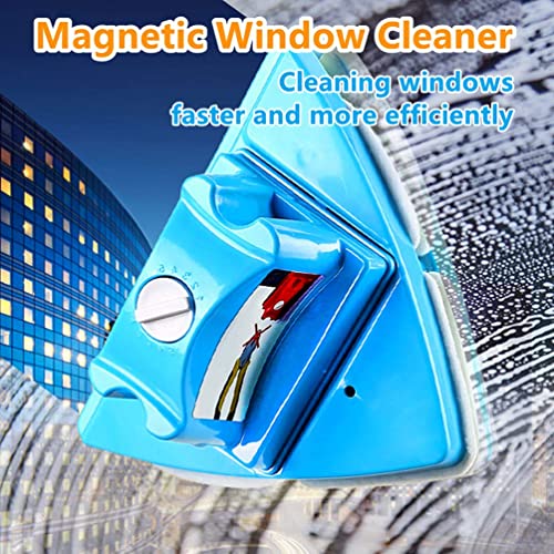 MAKINGTEC Magnetic Window Cleaning Tools, Double-Sided Window Cleaner Glass Wiper, Washing Brush Tools, Outside Window Cleaner Tool, for High-Rise Double Glazed Windows (Glass Thickness（4-22mm）)