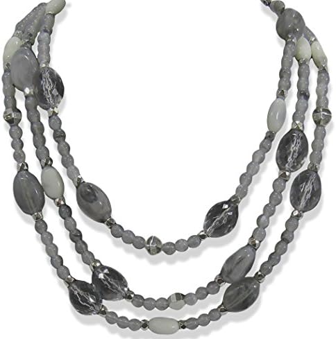 XS Accessories Iridescent Gray Multi-Layered Necklace