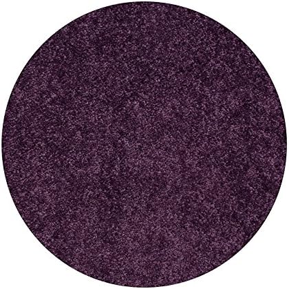 American Bright Solid Color Purple 5' Round - Area Rug