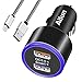 Ailun Fast Car Charger Qualcomm Quick Charge 3.0 Adapter with 1M Type C Cable Dual USB Port 35W for iPhone12 /12Pro/12Mini/12 Pro Max/11/11 Pro/11 Pro Max/X Xs XR Xs Max.