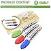 HINMAY Mini Tongs with Silicone Tips 7-Inch Serving Tongs, Set of 3 (Green Red Blue)