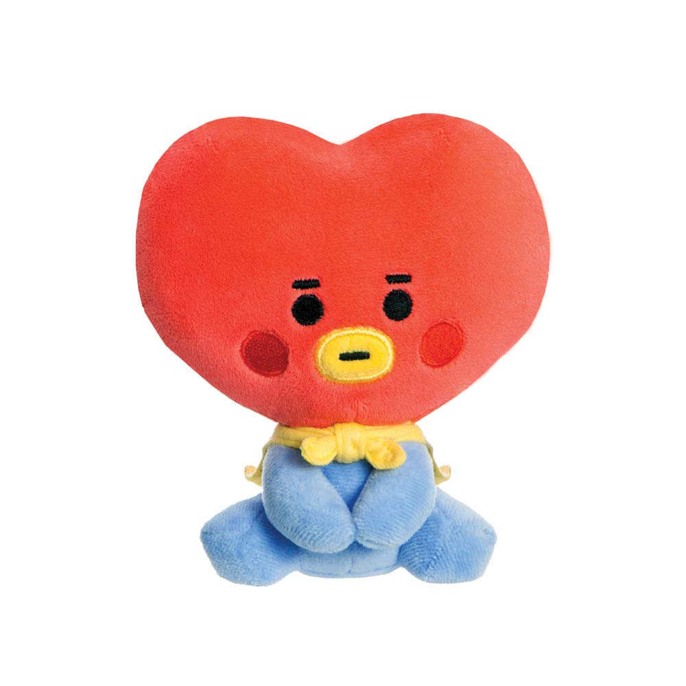 AURORA, 61375, BT21 Official Merchandise, Baby TATA Sitting Doll 5In, Soft Toy, Blue and Red, Blue & Red