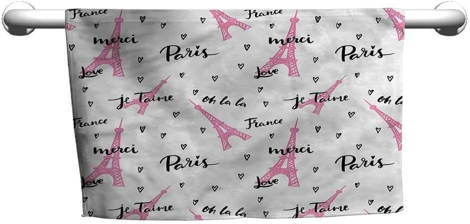 alisoso Eiffel Tower，Baby Towels Oh La La Je Taime W 24" x L 8" Travel Towel Quick Dry
