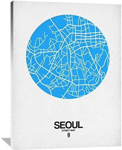 Naxart Studio "Seoul Street Map Blue" Giclee on Canvas, 36" x 1.5" x 48"