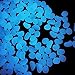 Whonline 400 Pcs Glow Pebble Stone for Garden Walkways Decoration, Blue