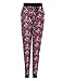 Bentibo Women's Floral Tribal Aztec Pattern Printed Leggings Stretch Pocket Jogger Pants Hot Pink L