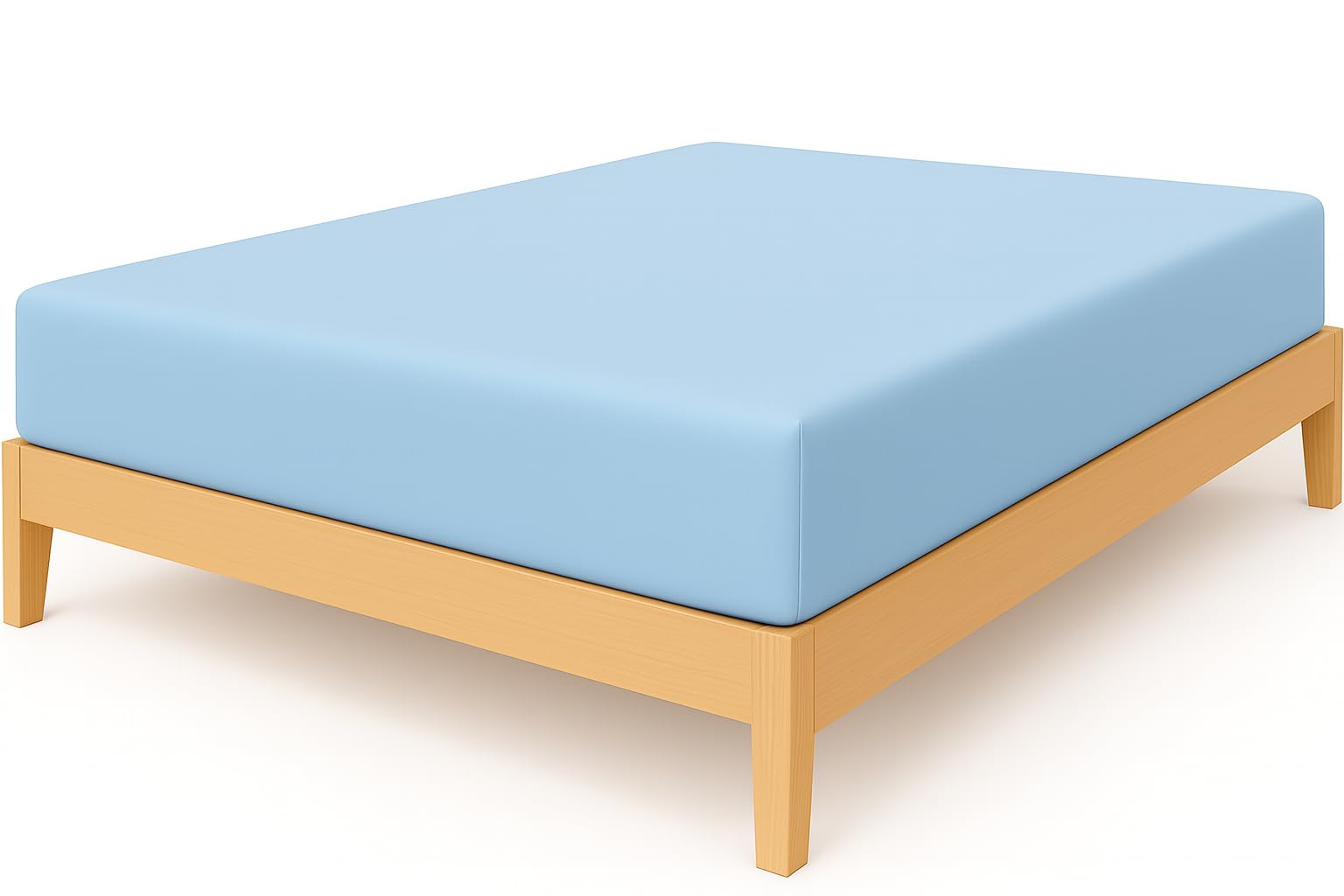 NIYS Luxury Bedding 100% Egyptian Cotton 40CM/16 Extra Deep Fitted Sheets (Sky Blue, Super King) — image 1