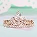 Similanka Women's Crown Tiara Rings Exquisite 18K Rose Gold Plated Princess Tiny CZ Diamond Accented Promise Rings for Her Size 5-10 (Rose Gold, 9)