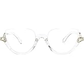 Zeelool Stylish Semi-rimless Cat Eye Glasses Frame for Women with Non-prescription Clear Lens Felicia VHP0189