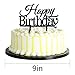 PALASASA Happy Birthday Cake Toppers Monogram Black Silhouette Acrylic Party Decorations