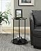 Convenience Concepts Designs2Go 2-Tier Round End Table, Black Glass