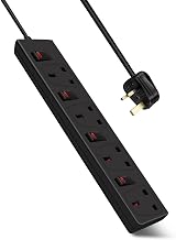 EXTRASTAR 4 Way Extension Lead Individually Switched 13A Fused 1M Black view 1