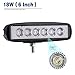 YITAMOTOR LED Light Bar,1PCS 18W 6Inch Flood LED Work Light Pods Single Row Offroad Led Light Driving Light Fog Light Boat Light Waterproof for SUV ATV 4WD Car Truck Golf Cart 12V 24V,2 Years Warranty