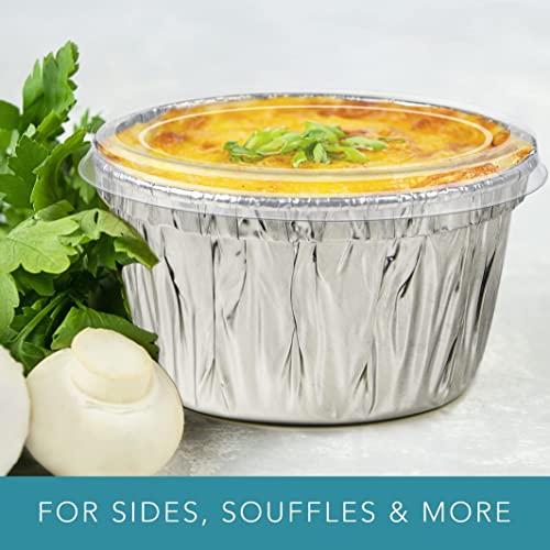 Premium Aluminum Foil Ramekins With Lids Heavy Duty Disposable Mini