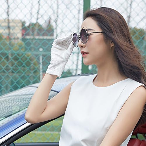 Women UV Protection Lace Gloves,Touchscreen Skid Resistant Driving Breathable