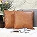JOJUSIS Modern Leather Throw Pillow Covers for Couch Sofa Bed Set of 2 18 x 18 Inch 100% Faux Leather
