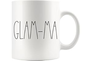 Moon9xx Glam-Ma Coffee Mug | Rae Dunn Inspired Style Birthday - Merry Christmas Mother Day Family Present For The Best Ever Cup 11oz 1TDT5POCVD-11oz White