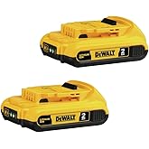 DEWALT 20V MAX Battery, Compact 2.0Ah Double Pack (DCB203-2)