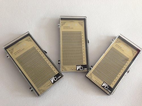 VRwig 3 Trays/Lot 3D Volume Eyelashes Extensions 0.07mm Thickness Hair Mink Makeup C Curl Individual Eye Lashes Natural Style (10mm+11mm+12mm)