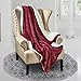 Genteele Sherpa Throw Blanket Super Soft Reversible Ultra Luxurious Plush Blanket, 50 x 60 inches, Rich Burgundy Red/White