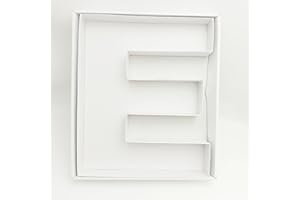 KAFUCIZE 12.5inch Fillable Paper Mache Number Letter Cardboard Cutouts Charcuterie Board Food Sweet Cupcake Tray Party Decorative Box (Letter E, White)