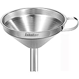 Lakatay 5-Inch Food Grade Stainless Steel Kitchen Funnel with Strainer Filter for Transferring of Liquid Dry Ingredients and 