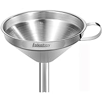Lakatay 5-Inch Food Grade Stainless Steel Kitchen Funnel with Strainer Filter for Transferring of Liquid Dry Ingredients and