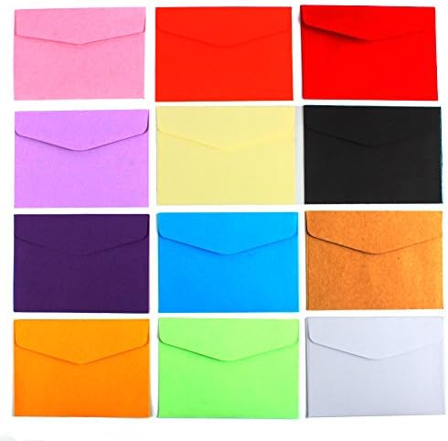 Dragang Envelopes Mini colored Small Gift Cards 4.5 x 3.2 in Rainbow Blank Post Cards For Birthday Party Wedding pack of 56