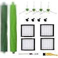 Replacement Parts accessories Compatible for iRobot Roomba i3 i3+ i4 i6 i6+ i7 i7+ i8 i8+/Plus E5 E6 E7 I,E &J Series Vacuum Cleaner,1 Set Rubber Brushes 4 HEPA Filters & 4 Side Brushes