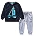 Miniowl Kids Boys Clothing Sets Ship Pattern Long Sleeve T-shirt Pants DB 3T