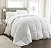 MEDIUM WARMTH White Down Alternative Comforter With Space Saver Storage Bag, Duvet Insert, Corner Tabs, Protection Against Dust Mites, Hypoallergenic, Allergy Free (Medium Warmth, California King)