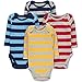 Wan-A-Beez 4 Pack Baby Girls' and Boys' Long Sleeve Bodysuits
