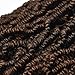 Bomb Twist Crochet Hair Pre Looped Spring Twist Curly Ends Fluffy Hair Extensions(14inch,#1B/30,6pcs)