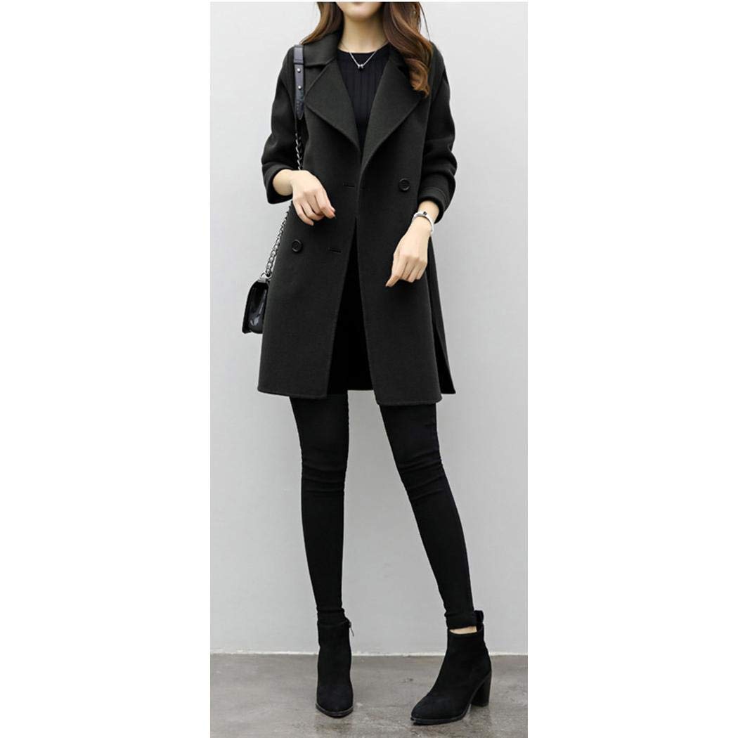 fnemo Abrigo Largo de Lana Cruzado de Moda para Mujer Abrigos