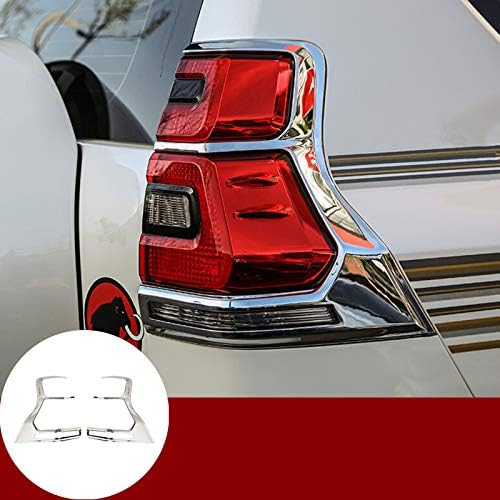 HOTRIMWORLD ABS Chrome Rear Tail Light Trim Cover 2pcs for Toyota Prado FJ150 2018-2019