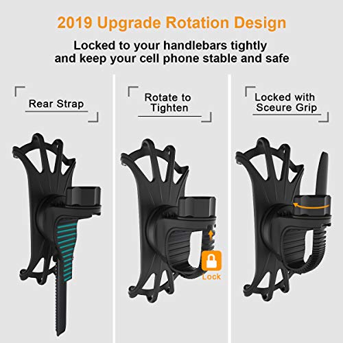 Miracase Universal Bike Phone Mount, Detachable 360 Rotation Cell Phone