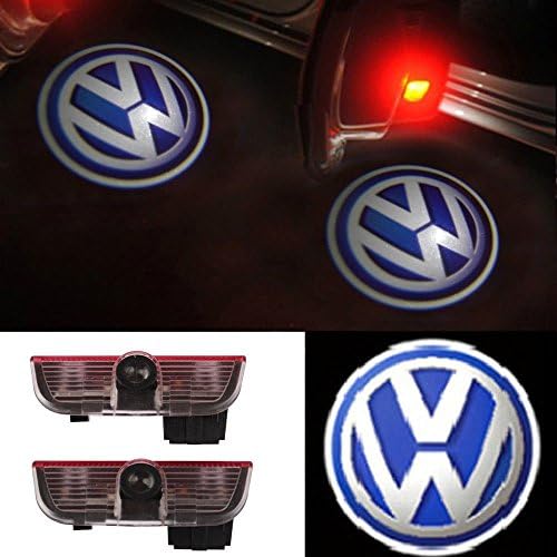FLYOX No Drilling Car Door LED Lighting Entry Laser Ghost Shadow Projector Welcome Lamp Logo Light for VW Series (2 Pack )