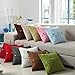 U'Artlines Cotton Knitted Decorative Pillow Case Cushion Cover Cable Knitting Patterns Square Warm Throw Pillow Cover (Cream, 18x18)