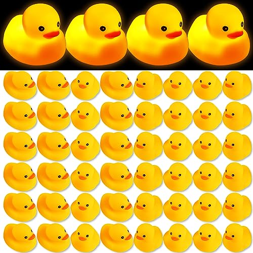Photo 1 of Jerify 100 Pcs Bulk LED Rubber Ducks Light up Yellow Bathtub Rubber Ducks Glow Bath Floating Toys with LED Lights Birthday Halloween Christmas Easter Shower Pool Toys for Holiday Bathroom