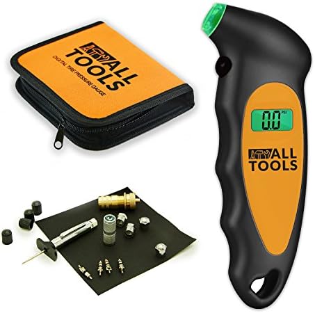 Digital Tire Pressure Gauge -150 PSI - Tire Tread Depth Gauge - Tire Deflator and Additional Car Tools - Universal Tire Diagnostic Tool Kit - by AllTools