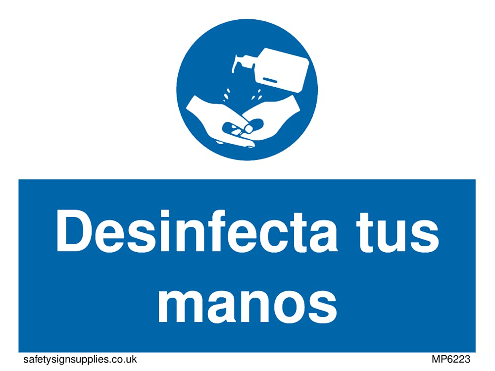 Pack of five - Desinfecta tus manos Sign - 100x75mm - A7L