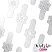 Whats Up Nails - Silver Jolly Snowflake Nail Stencils Stickers Vinyls for Nail Art Design (1 Sheet, 20 Stencils)