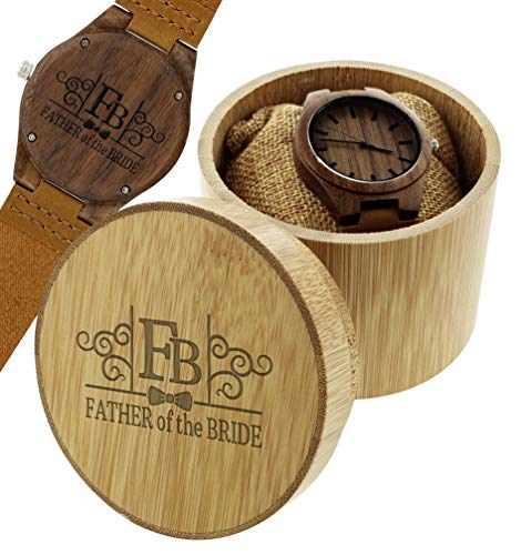 Wedding Gifts Father of The Bride Gift for Brides Dad Sentimental Gifts Engraved Wood Watch Set